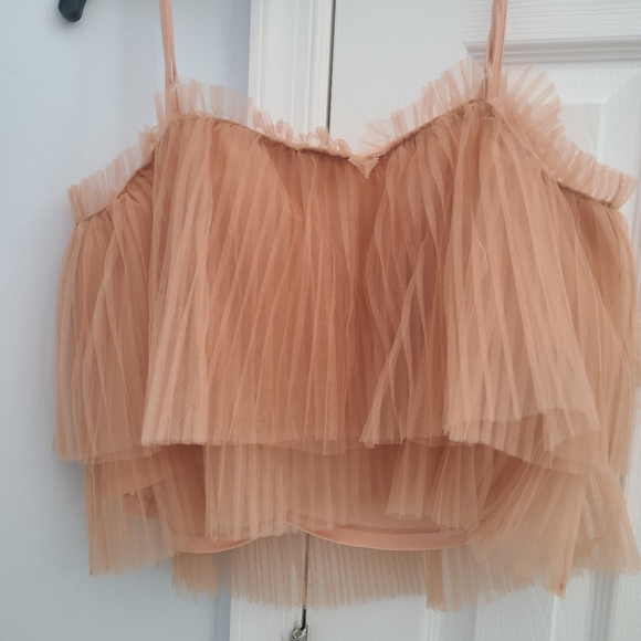 NWT By Anthropologie Pleated Tulle Tank - Picture 7 of 7